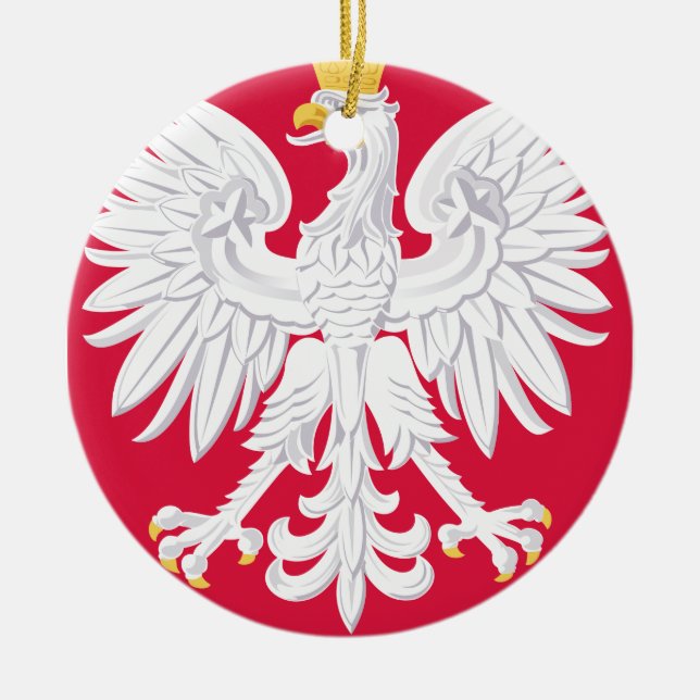 Polska Emblem - Polen Shield - Polska Herb Polski Julgransprydnad Keramik (Framsidan)
