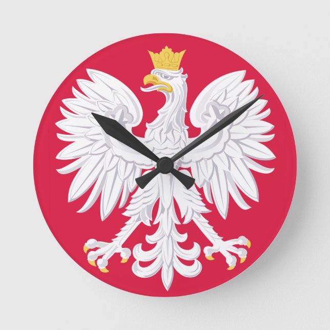 Polska Emblem - Polska Shield - Polska Herb Polski Rund Klocka (Framsida)
