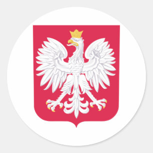 Polska Emblem - Polska Shield - Polska Herb Polski Runt Klistermärke