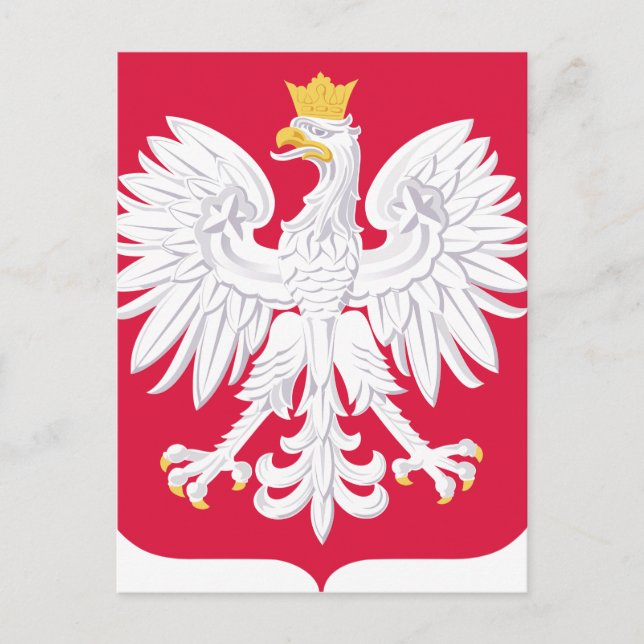 Polska Emblem - Polska Shield - Polska Herb Polski Vykort (Framsida)