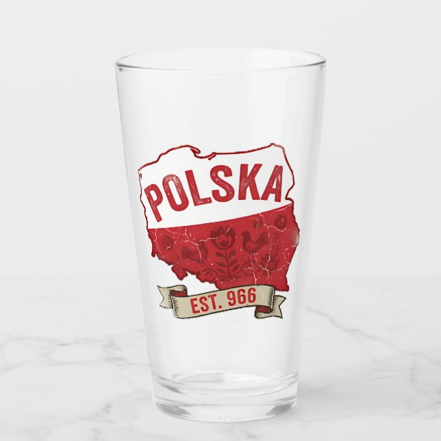 Polska Est. 966 Kaffe Mugg Glaskopp (Framsida)