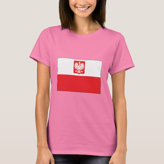 Polska Falcon Flagga Dam T-Shirt (Framsida)