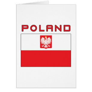 Polska Falcon Flagga med Polen Hälsningskort