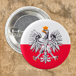 Polska Flagga & Eagle Poland mode patriot/sport Knapp