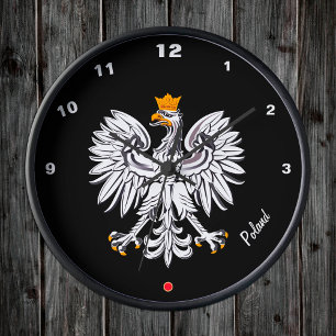 Polska Flagga & Eagle, Polen mode / sport Rund Klocka