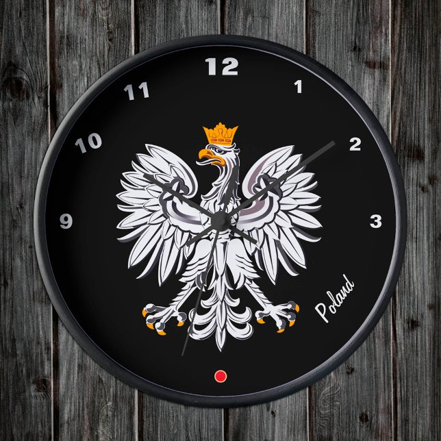 Polska Flagga & Eagle, Polen mode / sport Rund Klocka (Skapare uppladdad)