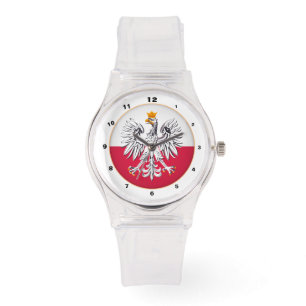 Polska Flagga & Eagle, Polen trendig mode /design Armbandsur