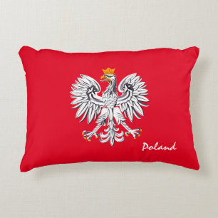 Polska flagga & Eagle, Polska mode helgdag/sport Prydnadskudde