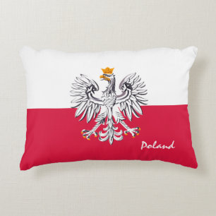 Polska flagga & Eagle, Polska mode helgdag/sport Prydnadskudde