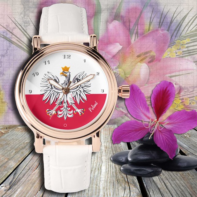 Polska Flagga & Eagle, Polska trendiget mode /spor Armbandsur (Skapare uppladdad)