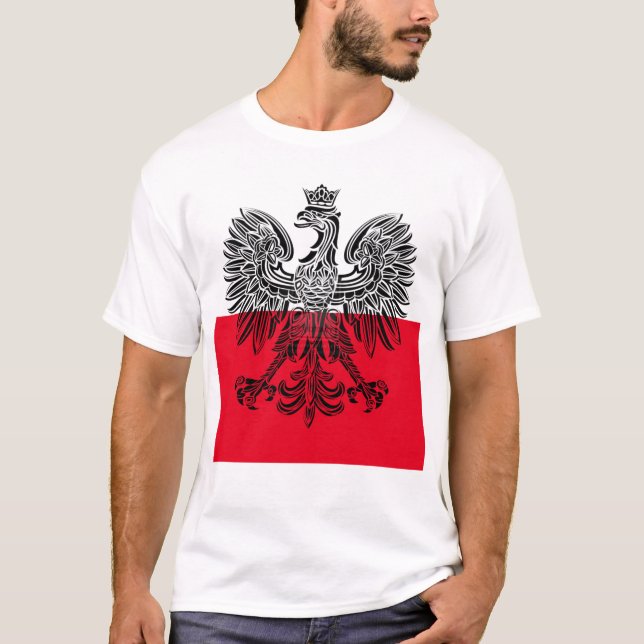 Polska Flagga & Eagle T-Shirt (Framsida)