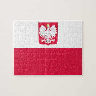 Polska Flagga Emblem - Polska - Polen - Herb Polsk Pussel