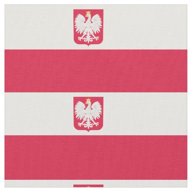 Polska Flagga Emblem - Polska - Polen - Herb Polsk Tyg (Närbild)