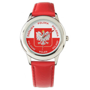 Polska Flagga färg med vita örn Armbandsur