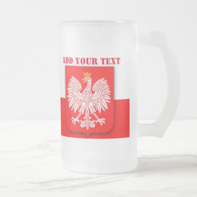 Polska Flagga Football Soccer Polska Patriotic Frostat Ölglas (Höger)