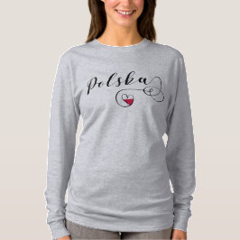 Polska Flagga Heart, Polska Polen T Shirt