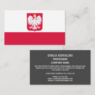 Polska Flagga & Jacka av Arm, Polens Flagga Visitkort