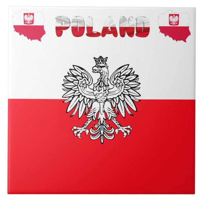 Polska flagga kakelplatta (Framsidan)