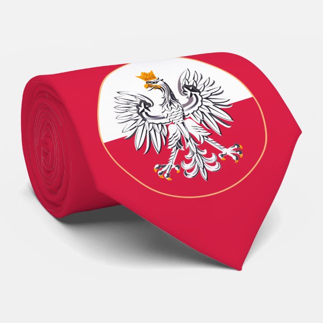 Polska Flagga med Eagle, Polska företaget Neck Tie Slips (Rullad)