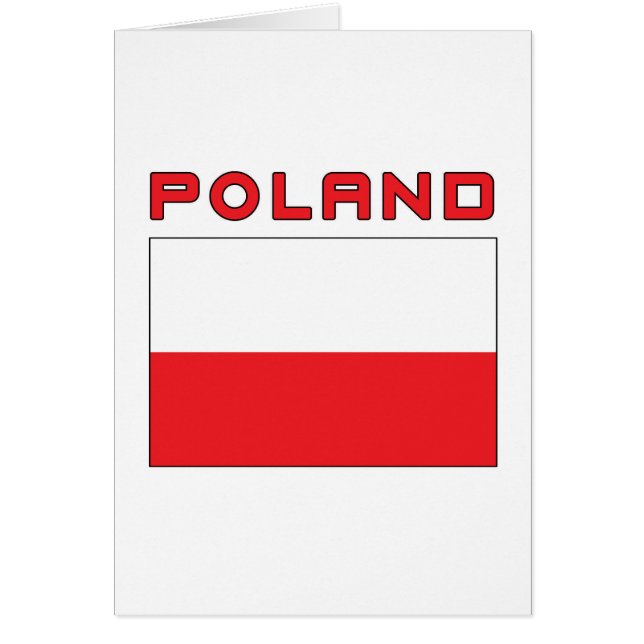Polska Flagga med Polen Hälsningskort (Framsidan)