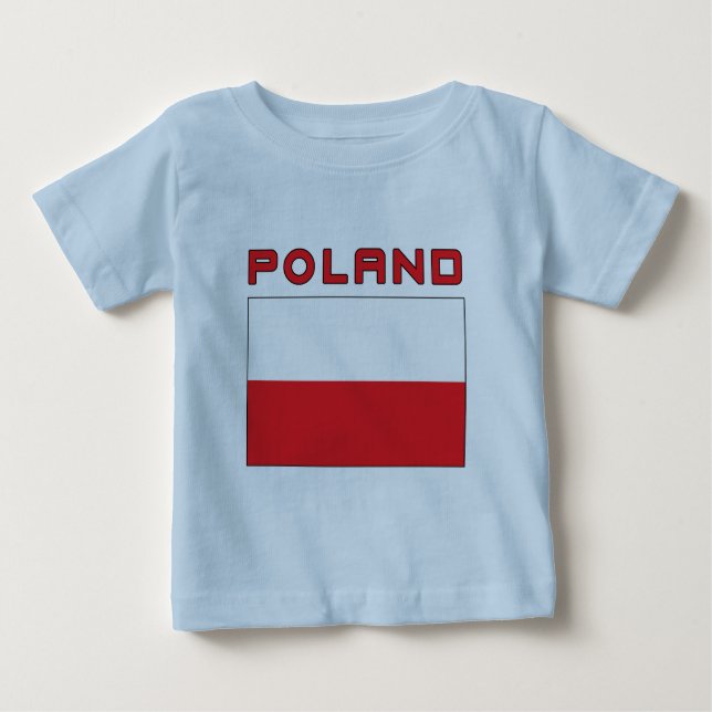 Polska Flagga med Polen T-shirt (Framsida)