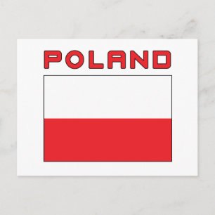 Polska Flagga med Polen Vykort