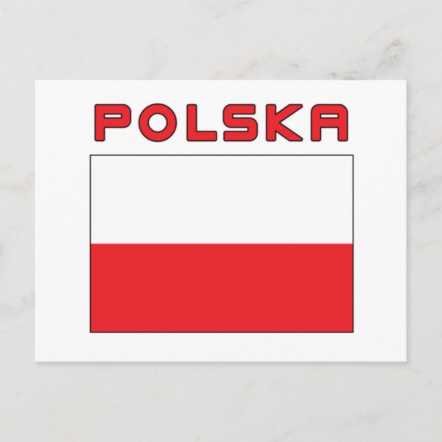 Polska Flagga med Polska Vykort (Framsida)