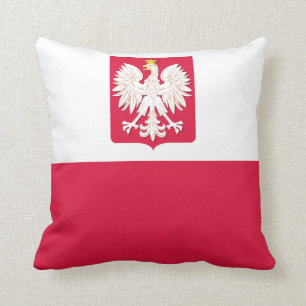 Polska flagga med statsvapen MoJo kudde