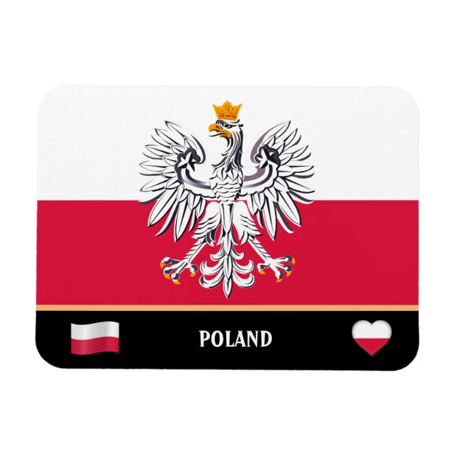 Polska Flagga och Polska land-resor / Polen Magnet (Horisontell)