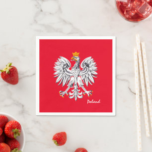 Polska flagga & Örn, polskt festmode / sport Pappersservett