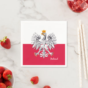 Polska flagga & Örn, polskt festmode / sport Pappersservett