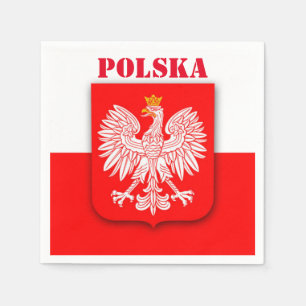 Polska Flagga Patriotic Football Soccer Polska Pappersservett