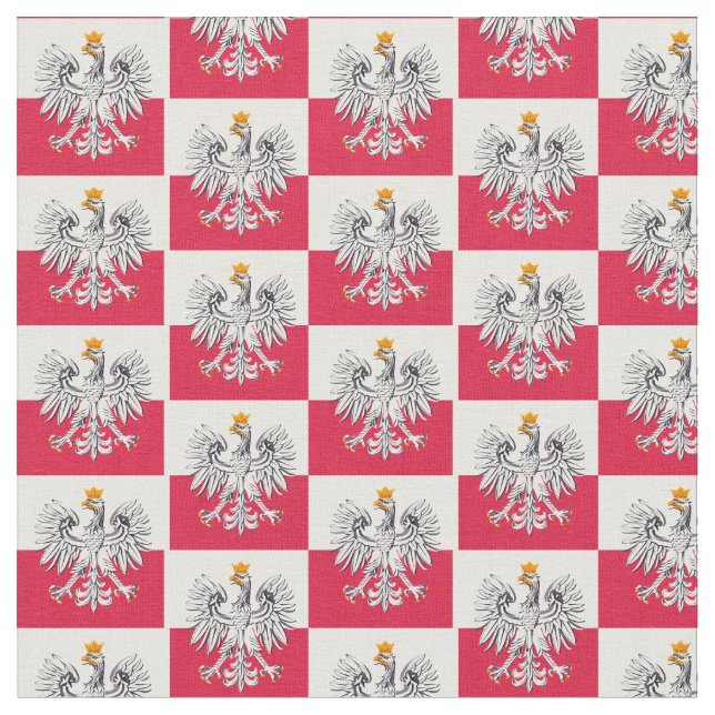 Polska Flagga & Polen Eagle, Trendig Fabric/mode Tyg (Närbild)