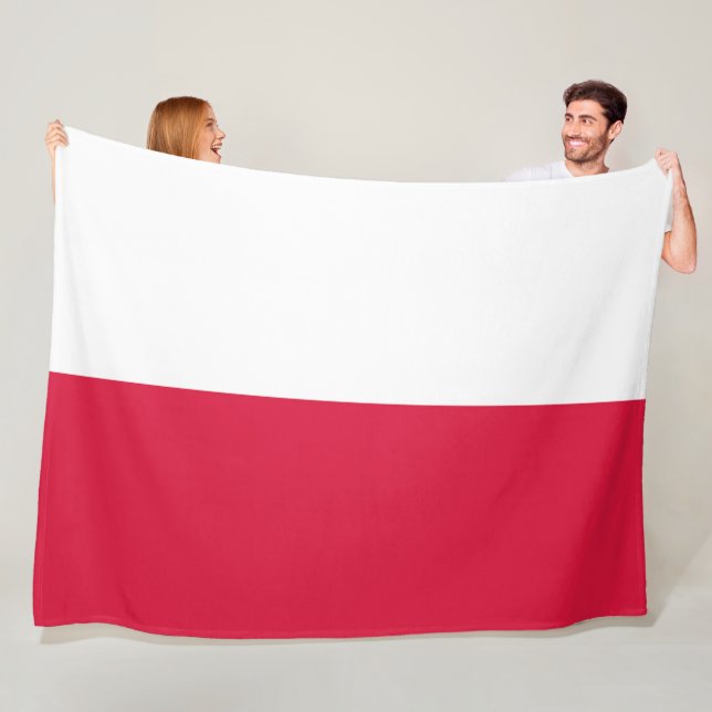 Polska Flagga (Polen) Fleece Blanket (På plats)
