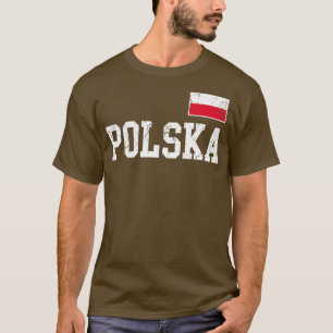 Polska Flagga Polen Polska Vintage Distresse T Shirt