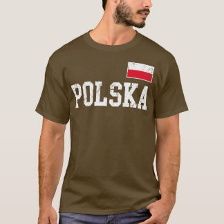 Polska Flagga Polen Polska Vintage Distresse T Shirt