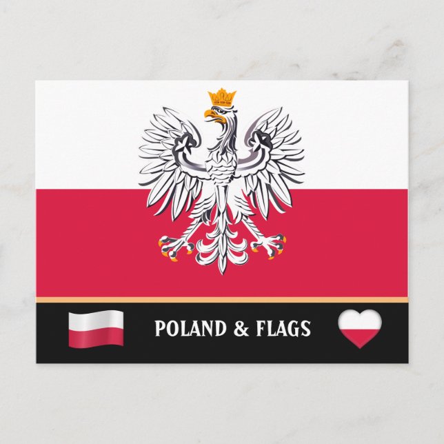 Polska flagga & Polen - resa, semester /sport Vykort (Framsida)