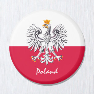 Polska flagga & Polska helgdag, resor/sport Magnet