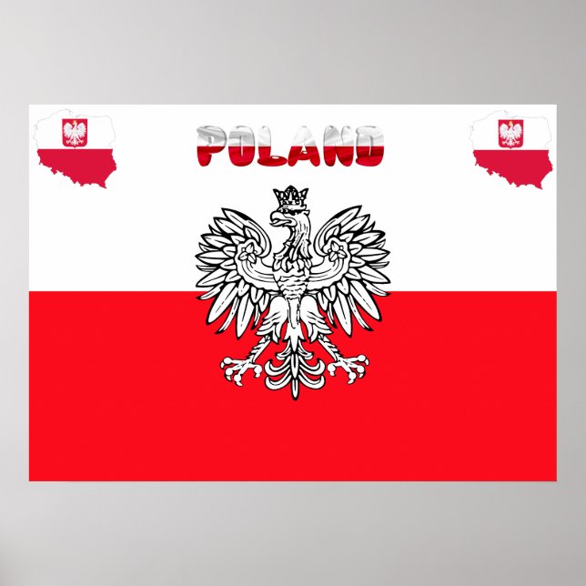 Polska flagga poster (Framsidan)