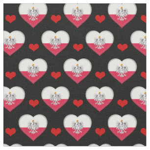 Polska Flagga & Red Heart mode Fabric/Polen Tyg