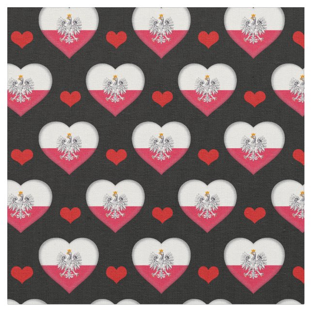 Polska Flagga & Red Heart mode Fabric/Polen Tyg (Närbild)