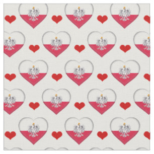 Polska Flagga & Red Heart mode Fabric/Polen Tyg