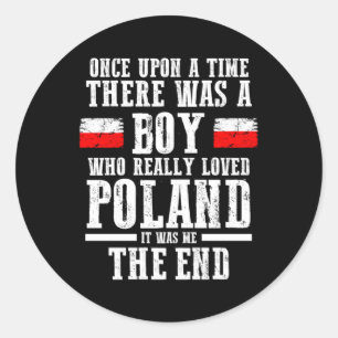Polska Flagga Runt Klistermärke