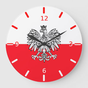 Polska flagga stor klocka
