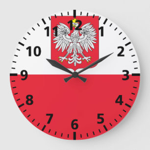 Polska Flagga Stor Klocka