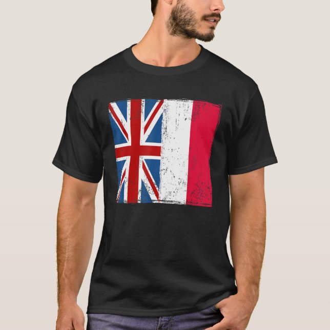 Polska Flagga & Union Jack Flagga & Polska Ideas f T Shirt (Framsida)