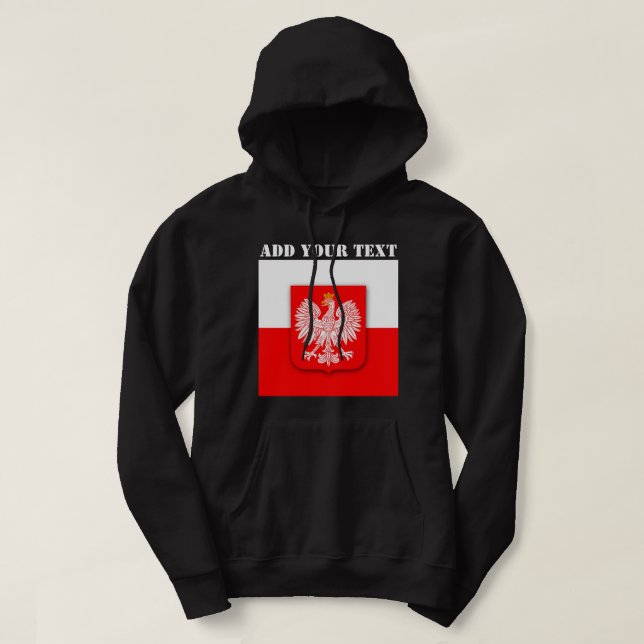Polska Flagga Vm 2022 Fotbollsskåp Hoodie (Design framsida)