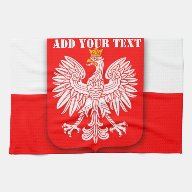 Polska Flagga Vm 2022 Fotbollssoccer Polska Kökshandduk (Horisontell)