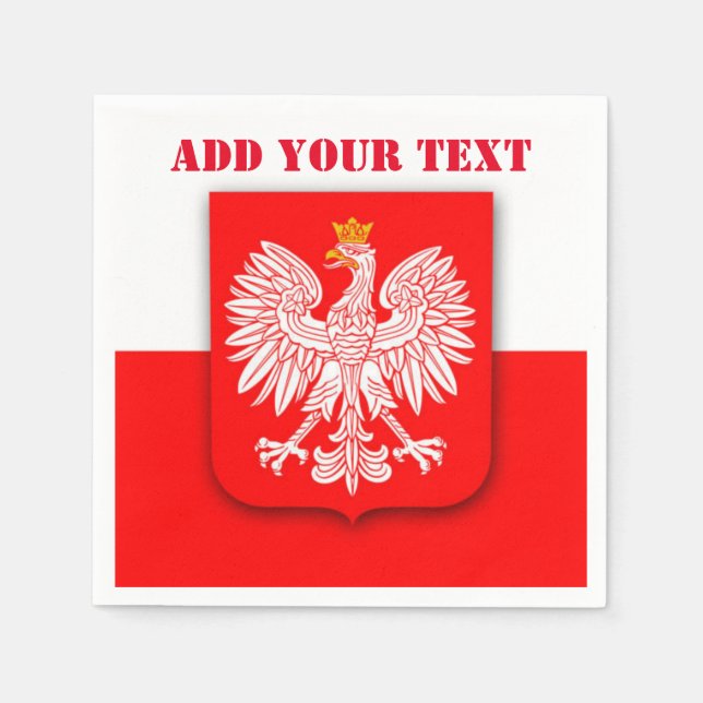 Polska Flagga Vm 2022 Fotbollssoccer Polska Pappersservett (Framsidan)