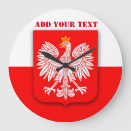 Polska Flagga Vm 2022 Fotbollssoccer Polska Stor Klocka
